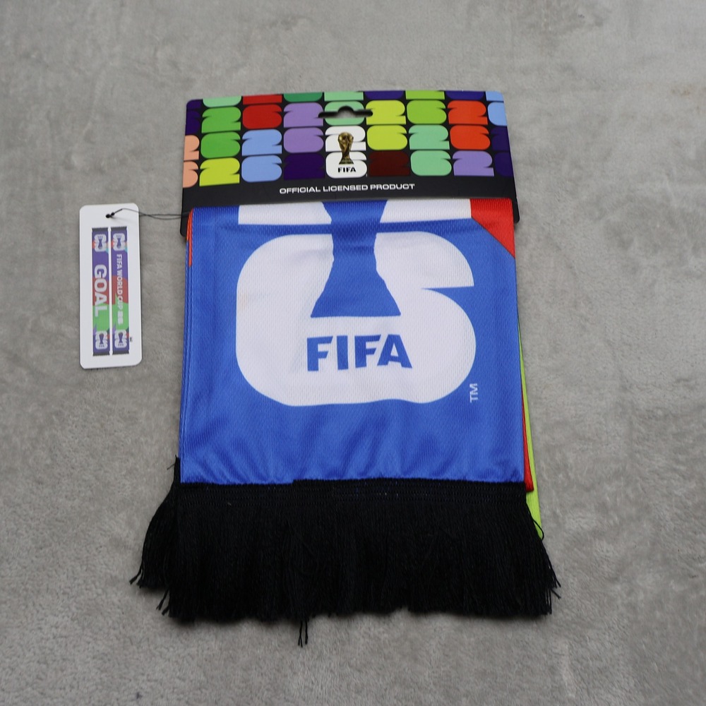 FIFA Scarf Unisex One Size Blue World Cup 2026 Fringed Festival Fan Gear NEW